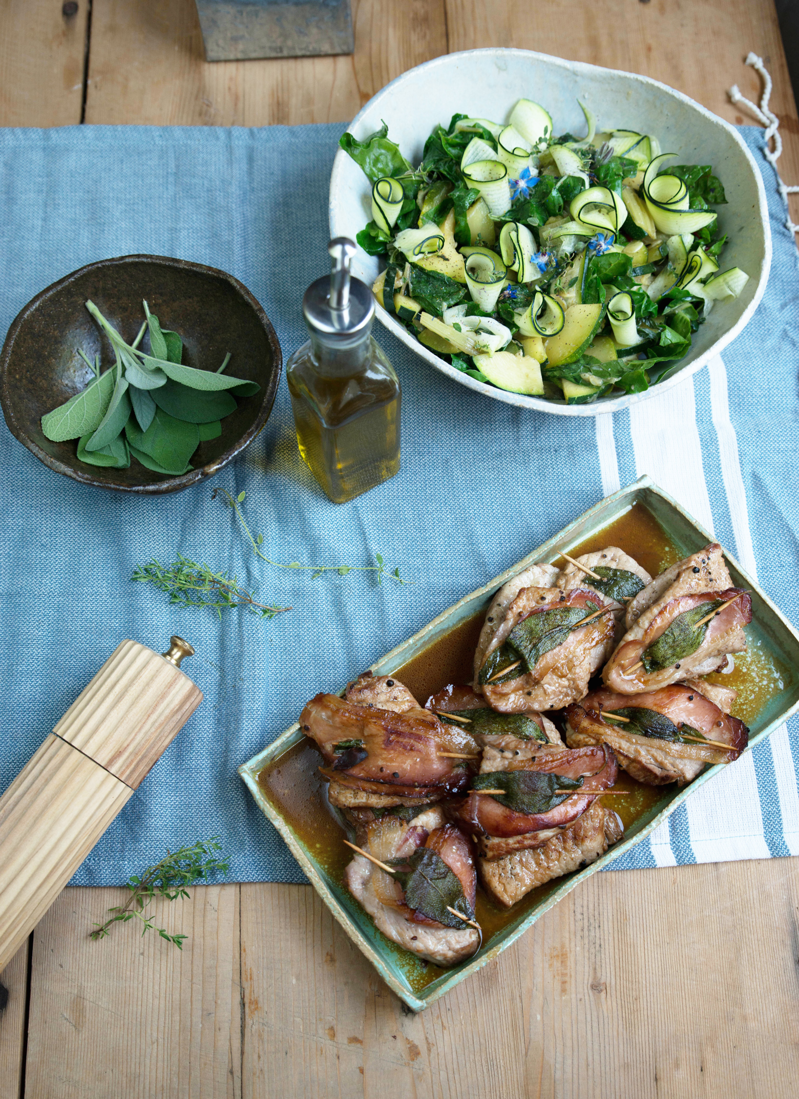 Read more about the article Saltimbocca mit Zucchini-Mangoldgemüse